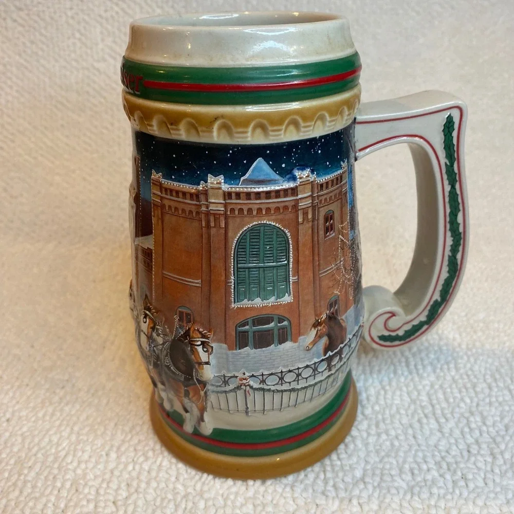 Budweiser Clydesdales‎ Beer Stein Collectible Vintage Ceramic 1997